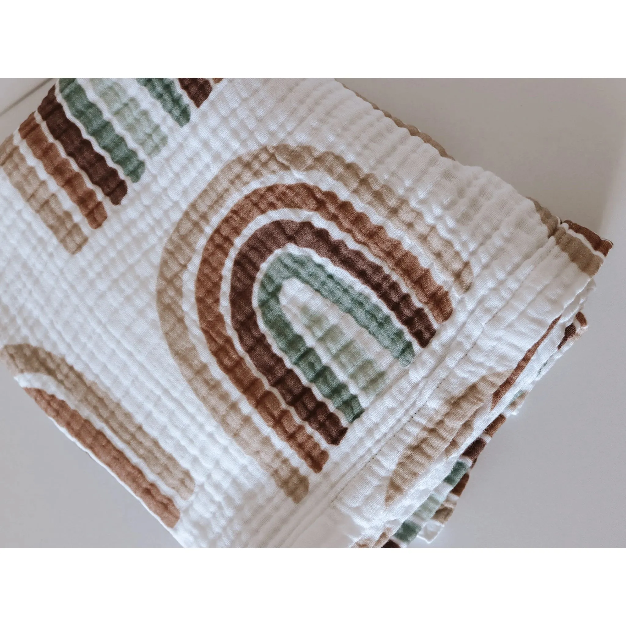 4 Layered Organic Muslin Blanket Rainbows
