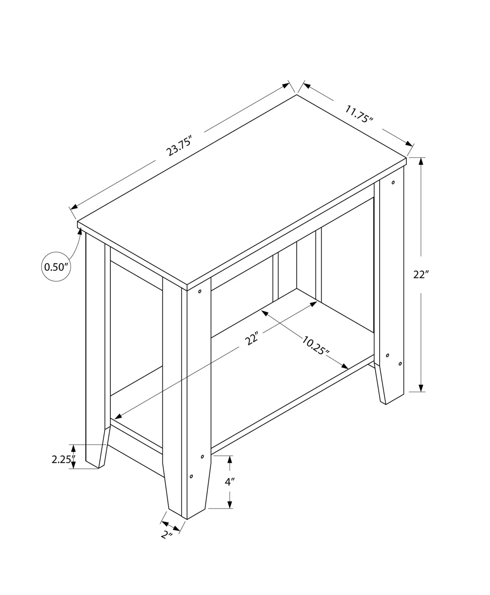 Accent Grey Rectangular Side Table