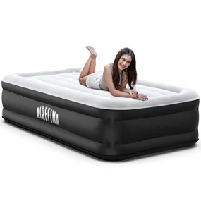 Airefina Air Mattress Full with Built in Pump for Guest Ungraded Blow Up Inflatable Mattress Type-0 Technology Air Coil 18" Full Size Airbed 3-Min Self Inflating with Carrying Bag Colchones Inflables