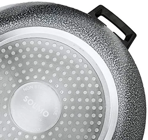 Amazon Brand - Solimo Non Stick Handi with Stainless Steel Lid (4.25L, Hammertone finish, 3 coat, 2.9mm thickness)