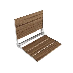 ANZZI Saxon 17 in. Teak Wall Mounted Folding Shower Seat