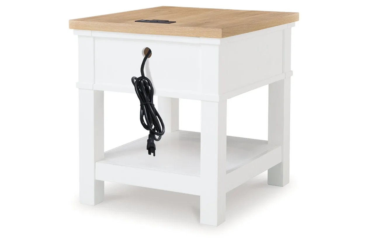 Ashbryn White/Natural Coffee Table and 2 End Tables
