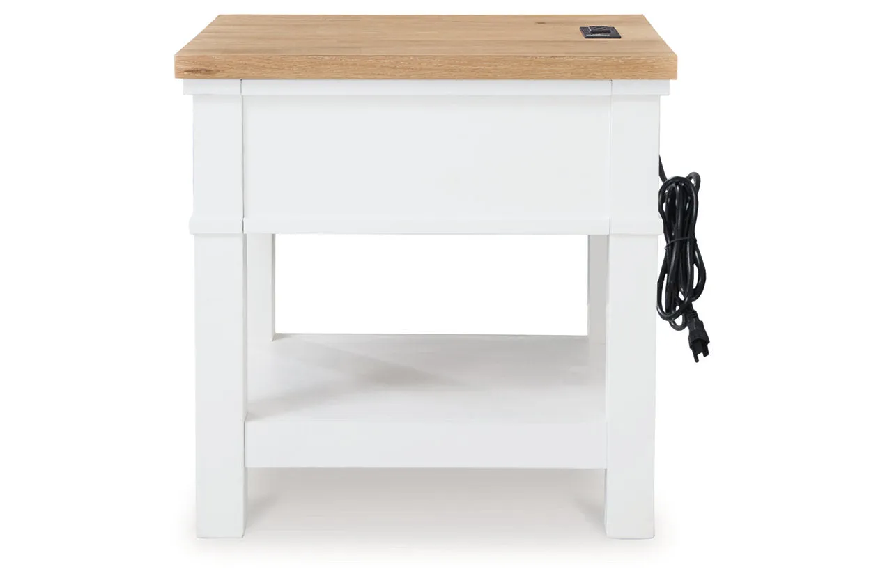 Ashbryn White/Natural Coffee Table and 2 End Tables