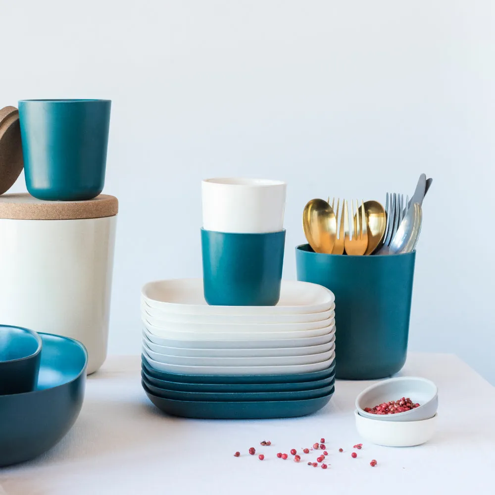 Bamboo Side Plate - 4 Piece Set - Off White