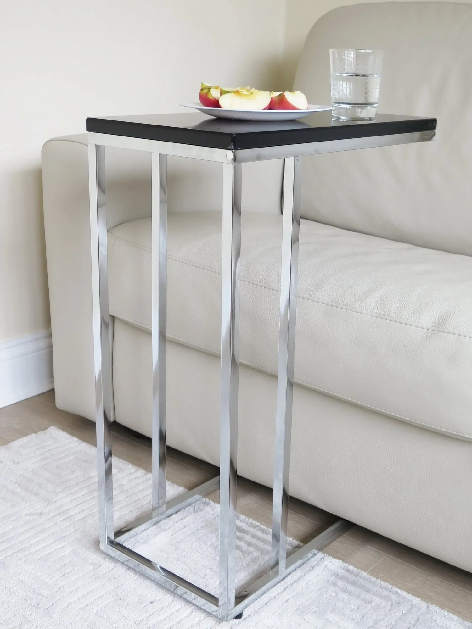 Bellini C Shaped Table/ Sofa Side Table-Black