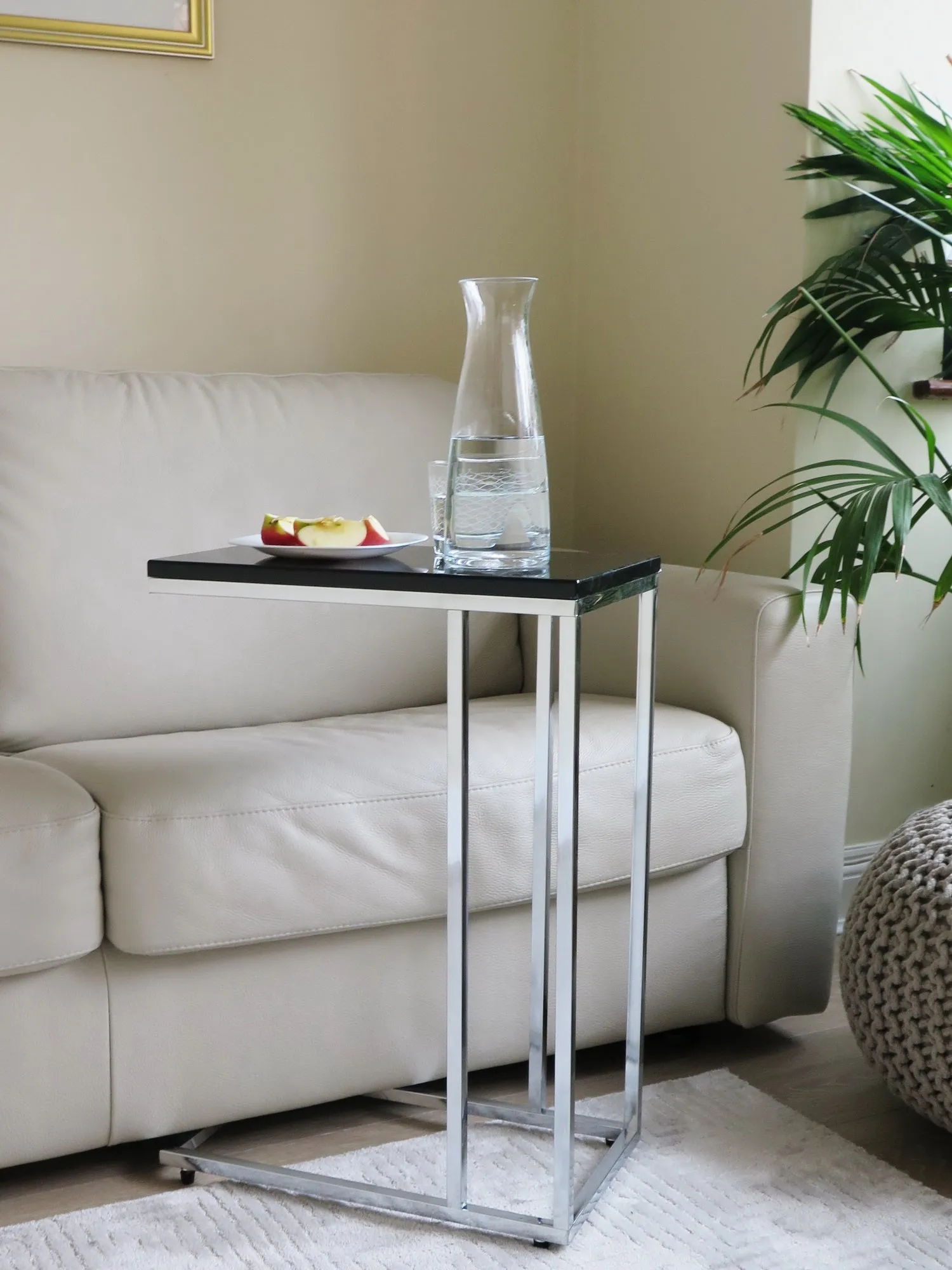 Bellini C Shaped Table/ Sofa Side Table-Black