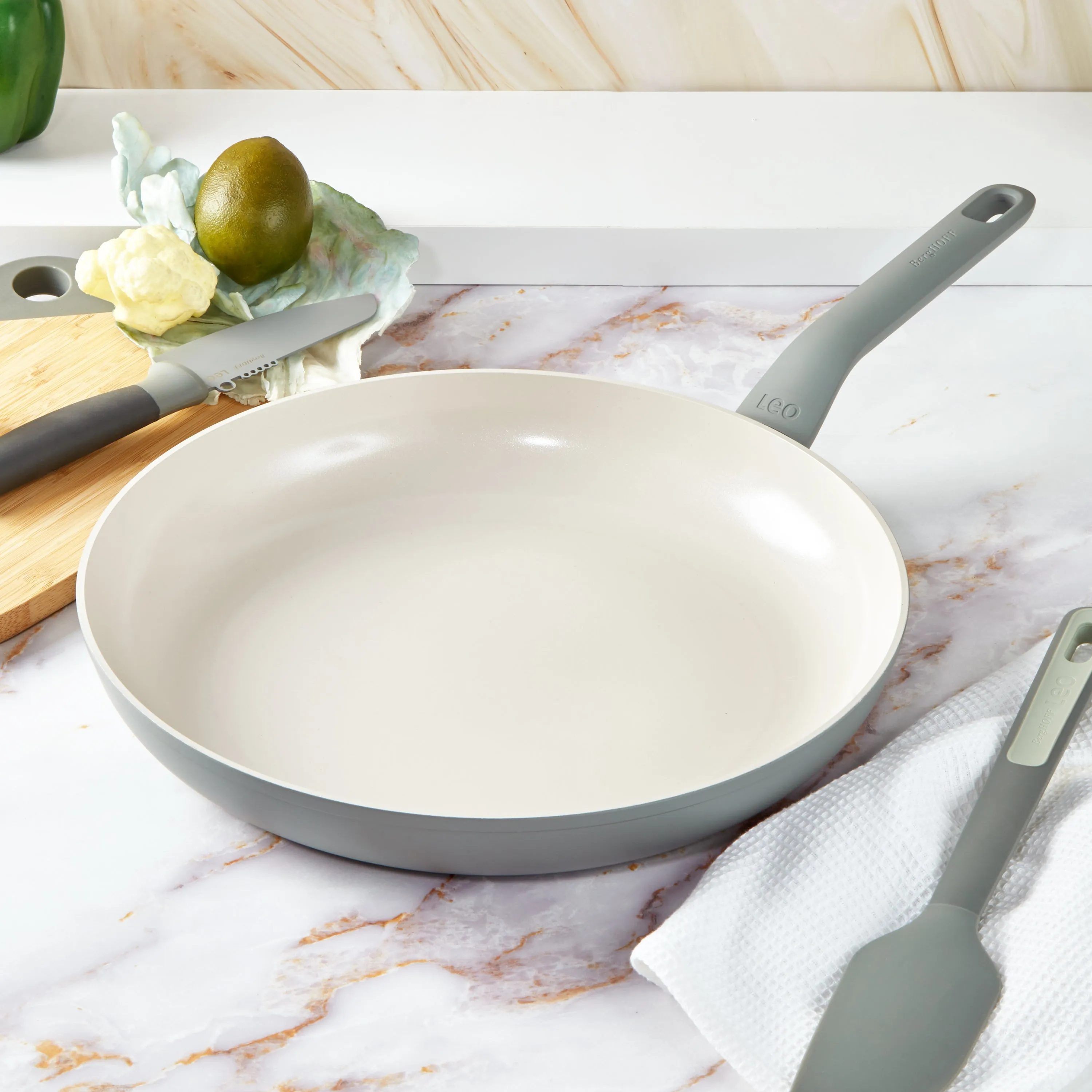 BergHOFF Balance Nonstick Ceramic Frying Pan 12.5", Recycled Aluminum, Moonmist
