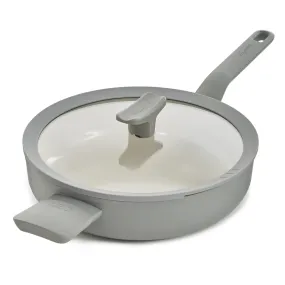 BergHOFF Balance Nonstick Ceramic Sauté Pan (Long Handle) 10.25", 3.1qt. With Glass Lid, Recycled Aluminum, Moonmist