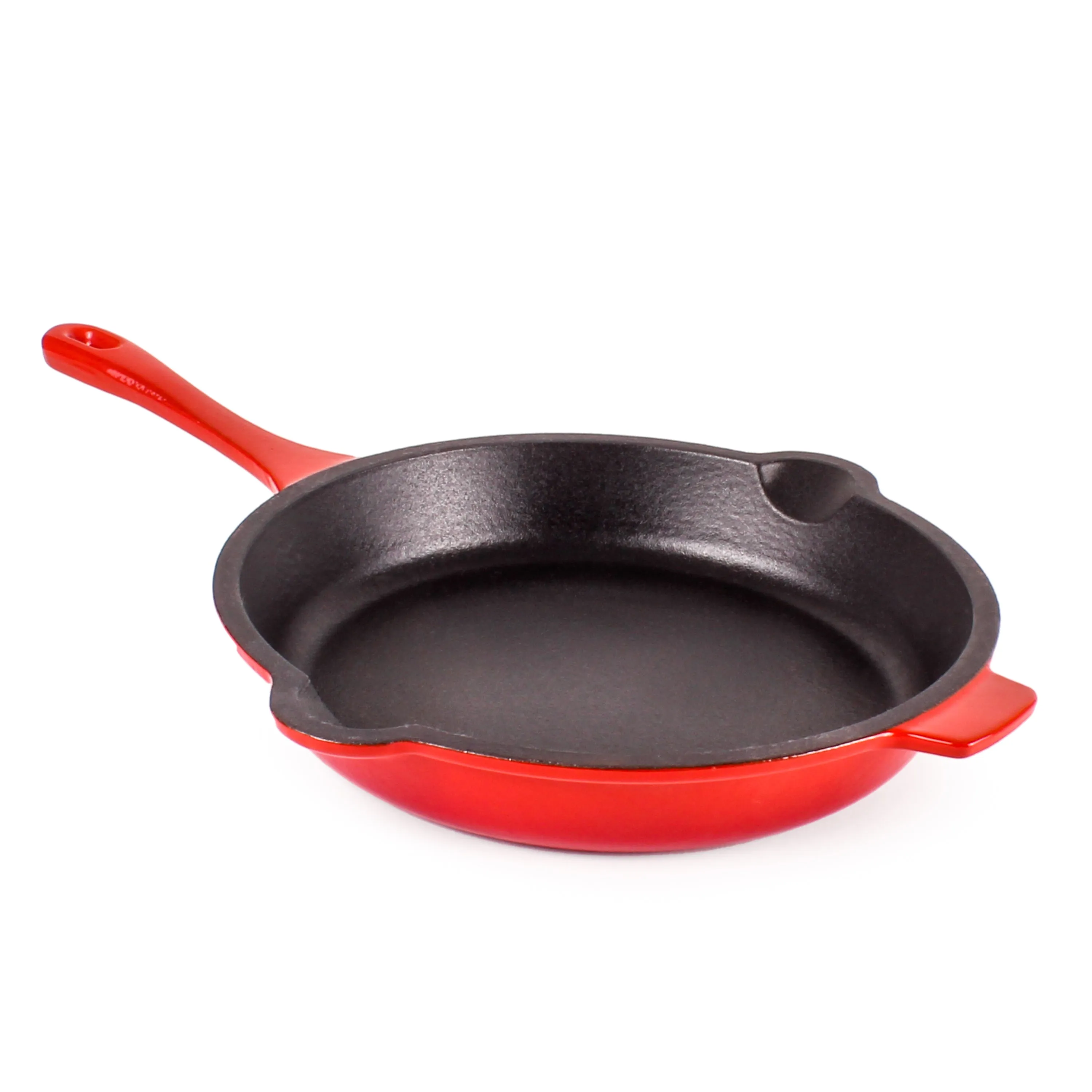 BergHOFF Neo 2pc Cast Iron 10" Fry Pan with Steak Press, Red