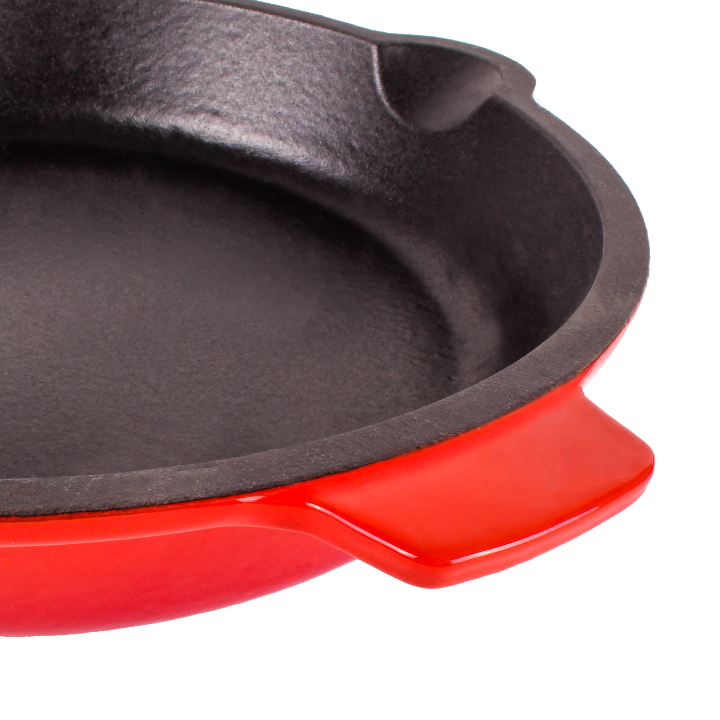 BergHOFF Neo 2pc Cast Iron 10" Fry Pan with Steak Press, Red