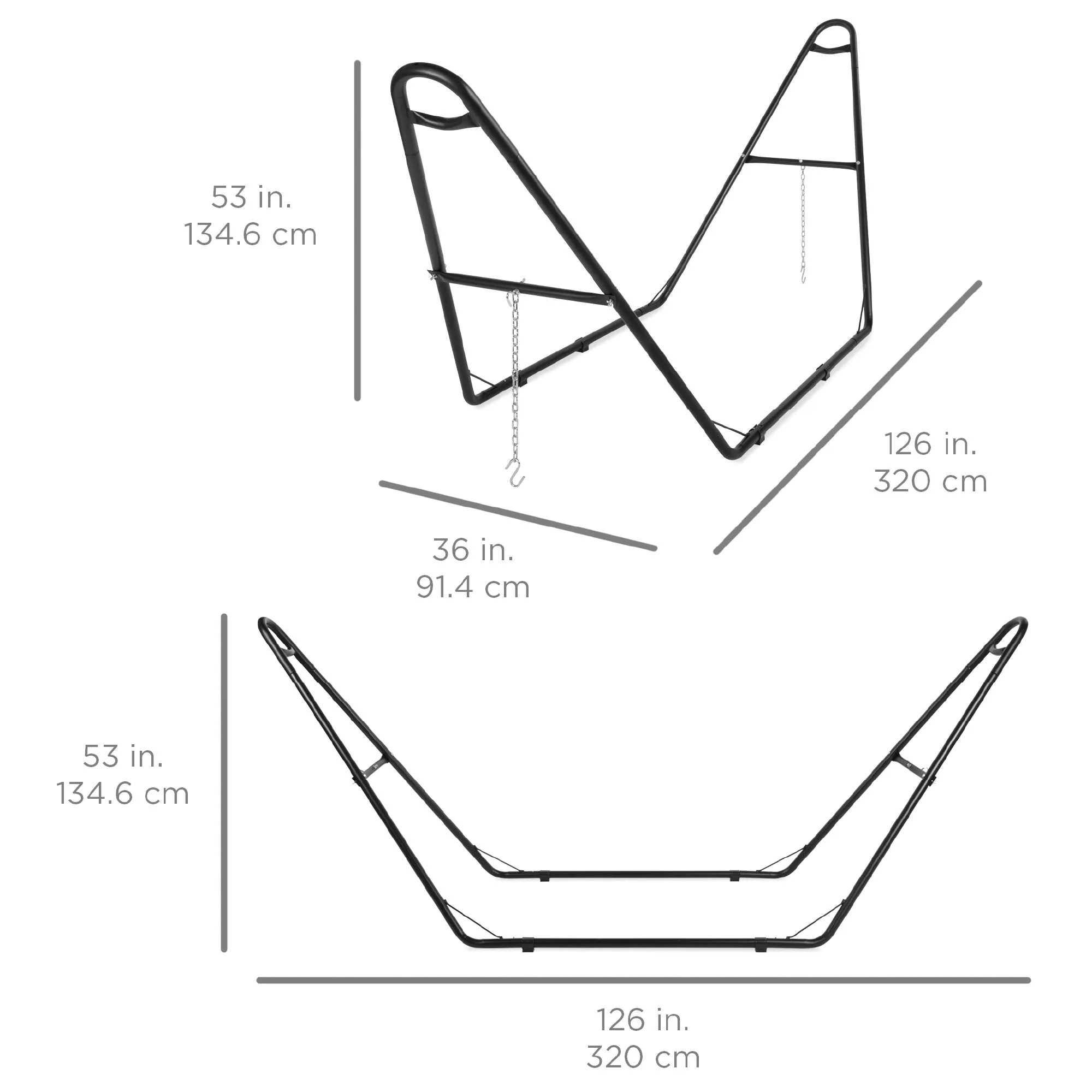 Best Choice Products Adjustable Portable Hammock Stand, Outdoor Patio Weather-Resistant Steel for 9-14ft Hammocks w/Hanging Hooks, Powder-Coated Finish, Carrying Bag, 450lb Weight Capacity