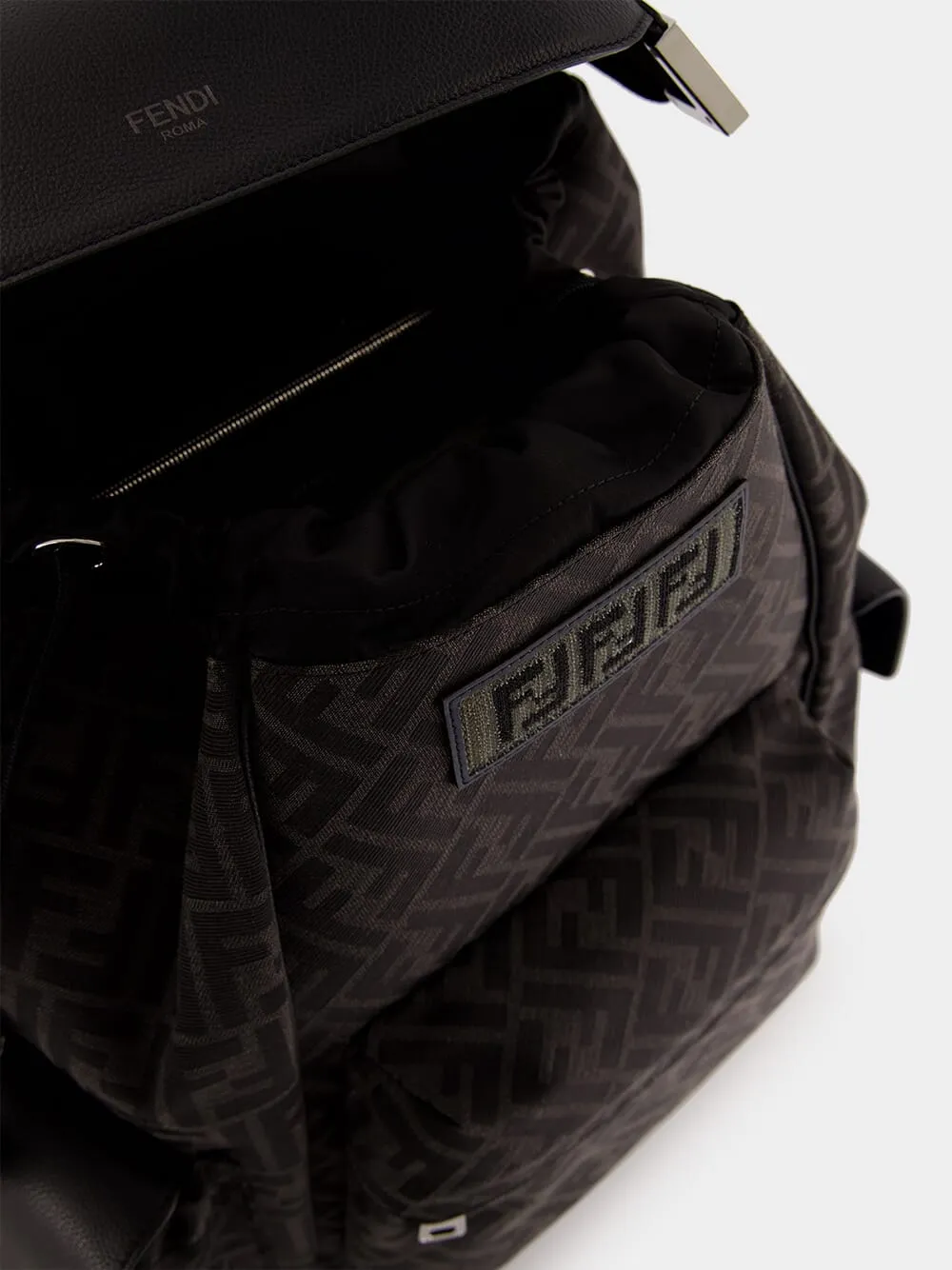Black FF Jacquard Fendi Drive Backpack
