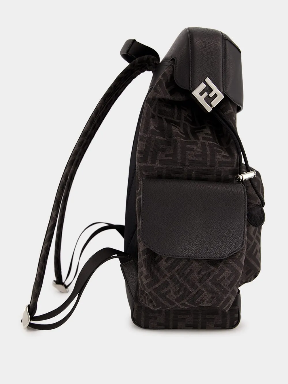 Black FF Jacquard Fendi Drive Backpack