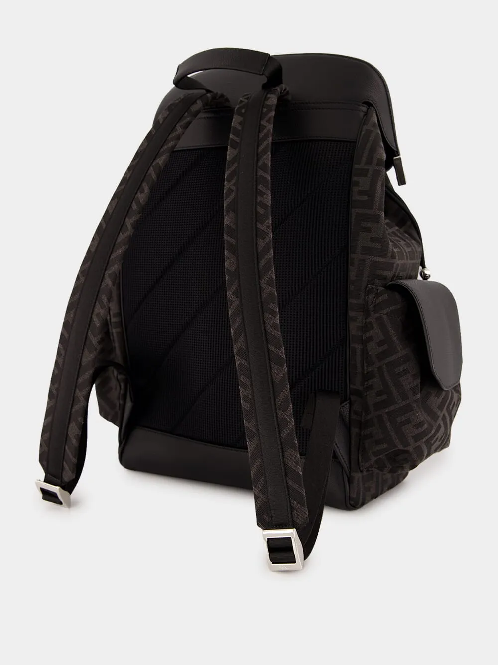 Black FF Jacquard Fendi Drive Backpack