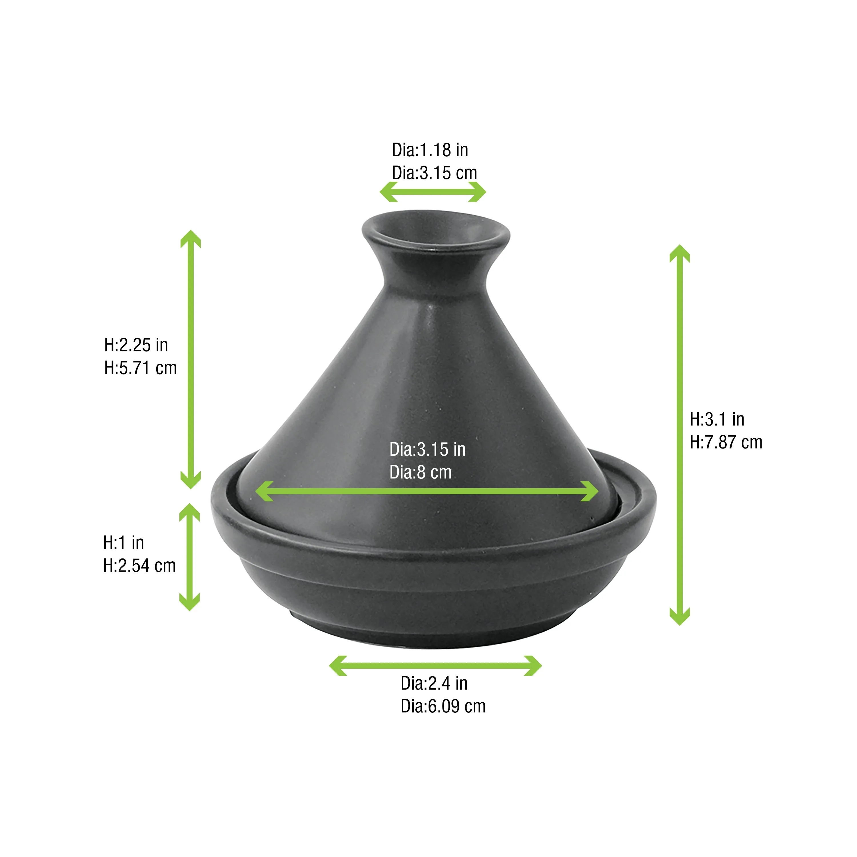 Black Mini Reusable Tajine - H:3.1in - 24 Pcs