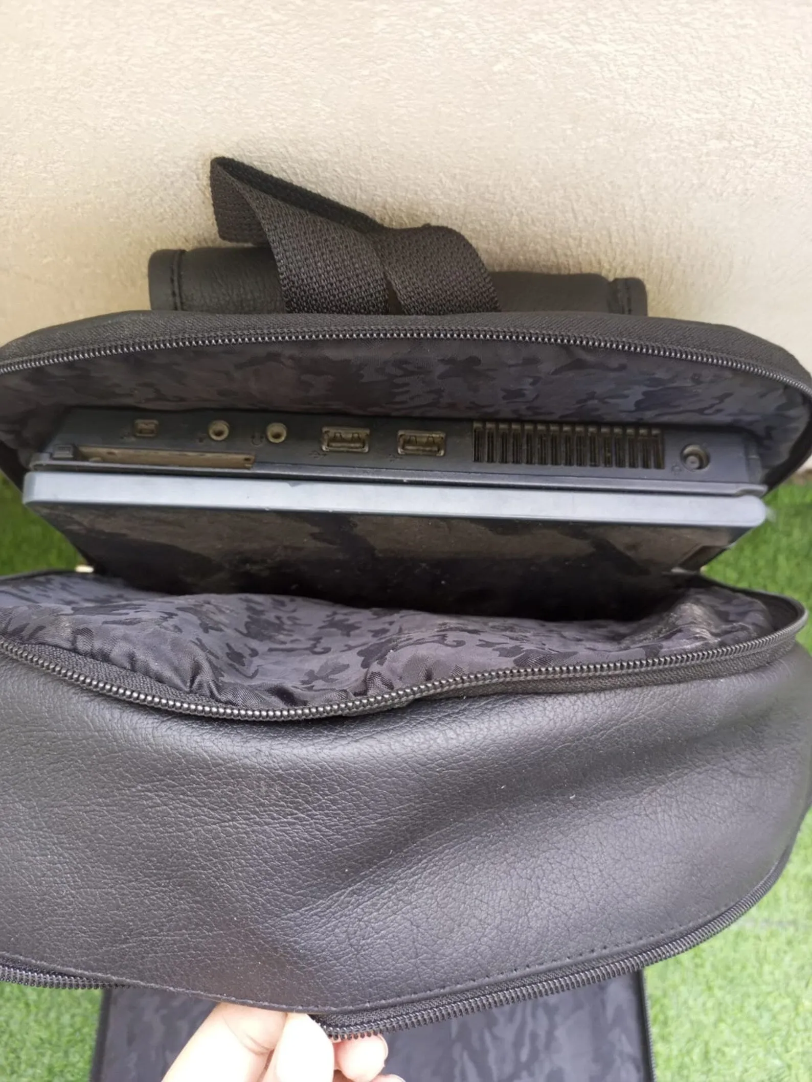 Black White Cowhide Fur Office Backpack