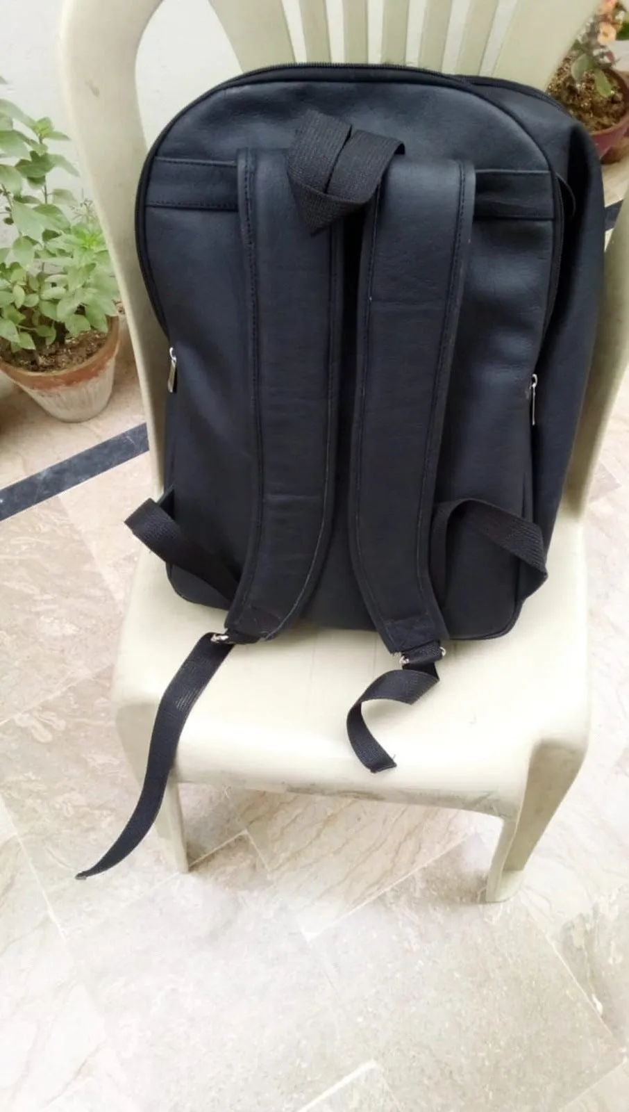 Black White Cowhide Fur Office Backpack