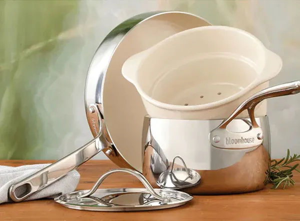 Bloomhouse 4-Piece Tri-Ply Stainless Steel Starter Cookware Set