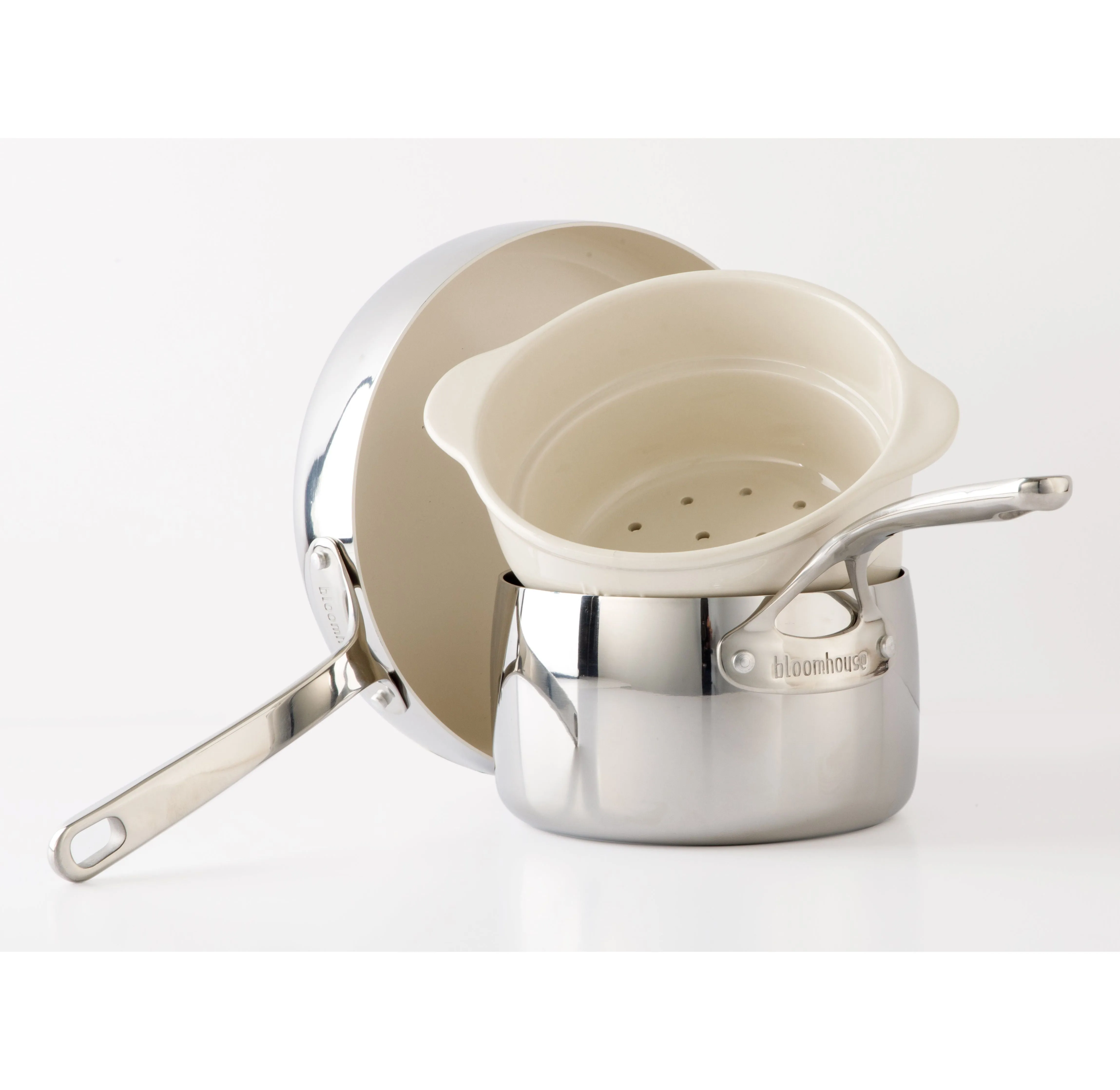 Bloomhouse 4-Piece Tri-Ply Stainless Steel Starter Cookware Set