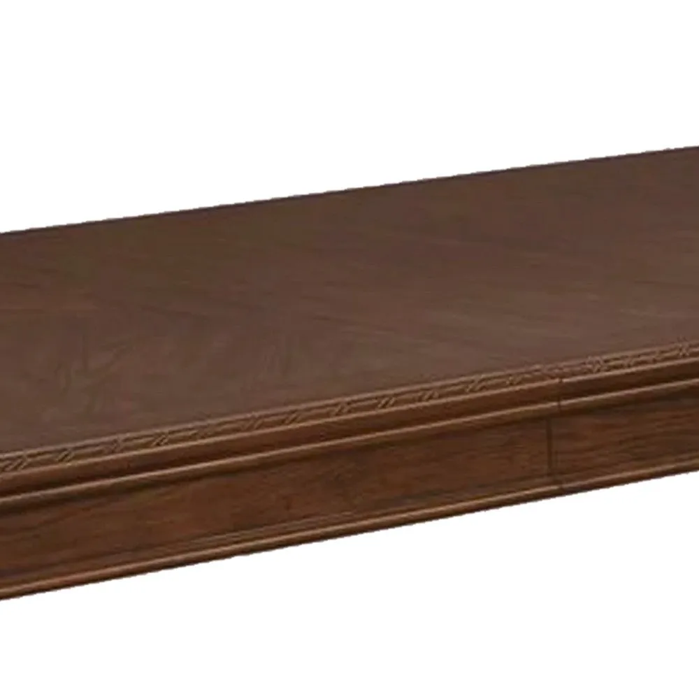 Caly 108 Inch Dining Table, Rectangular Top, Classical Wood Frame, Brown By Casagear Home