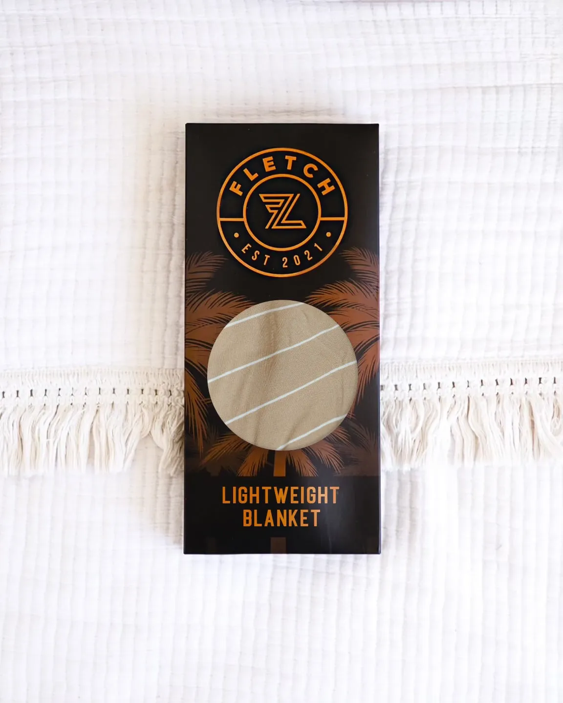 Camel Stripe Lightweight Blanket