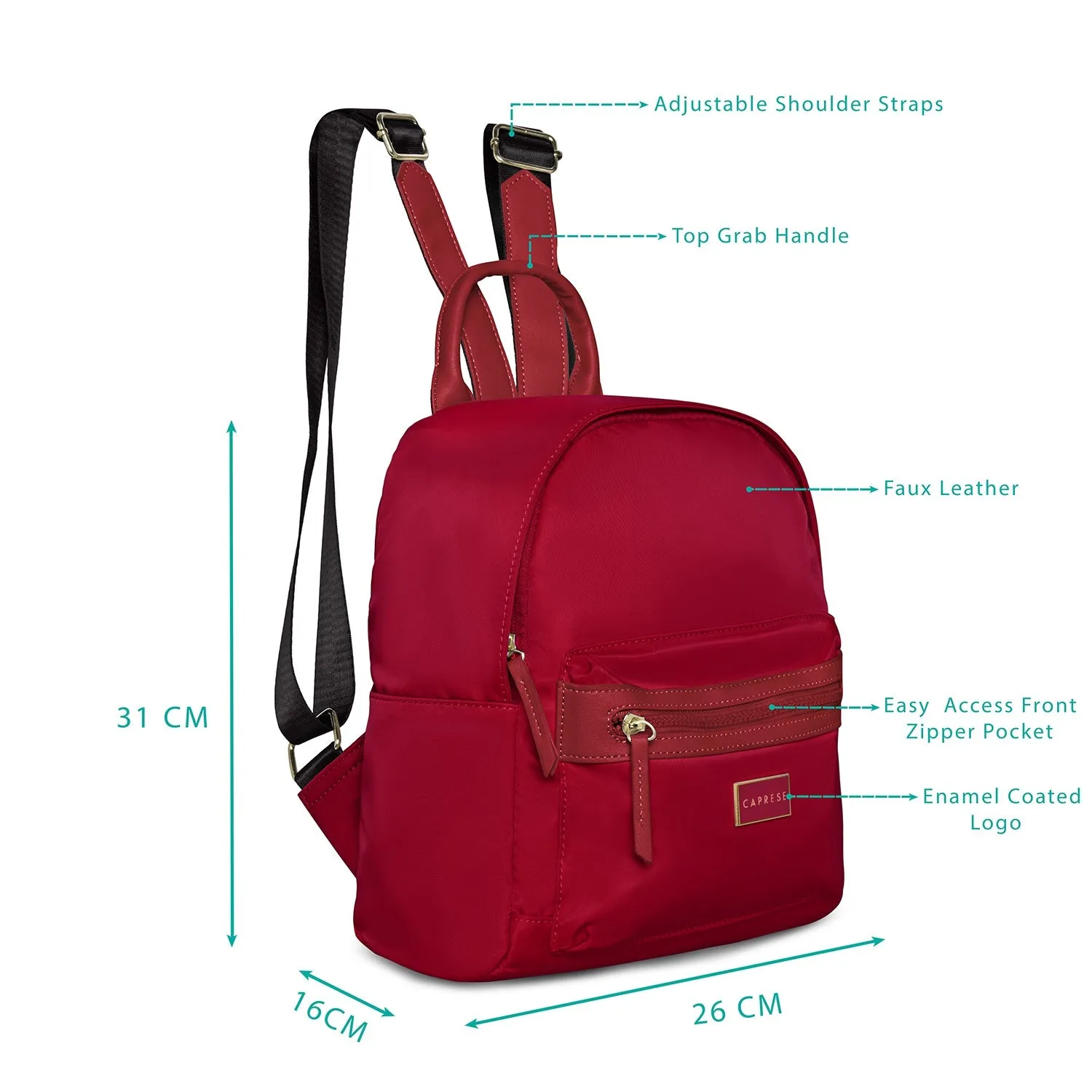 Caprese Cindy Backpack Small Bright Red
