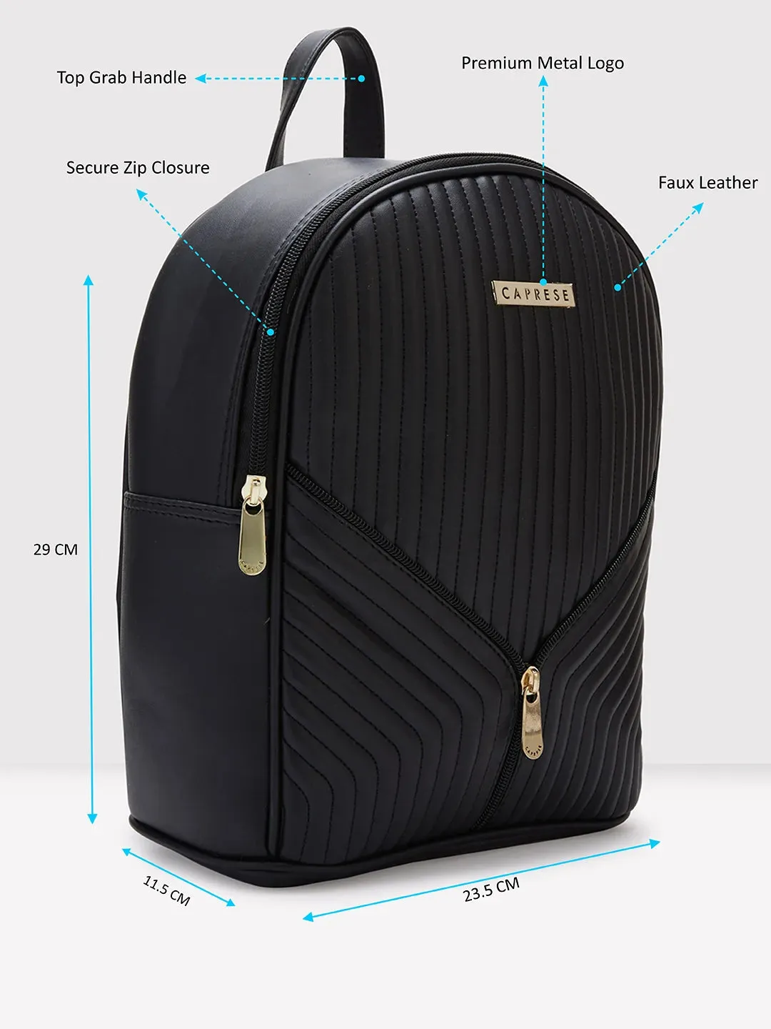 Caprese Marvel Backpack Medium Black