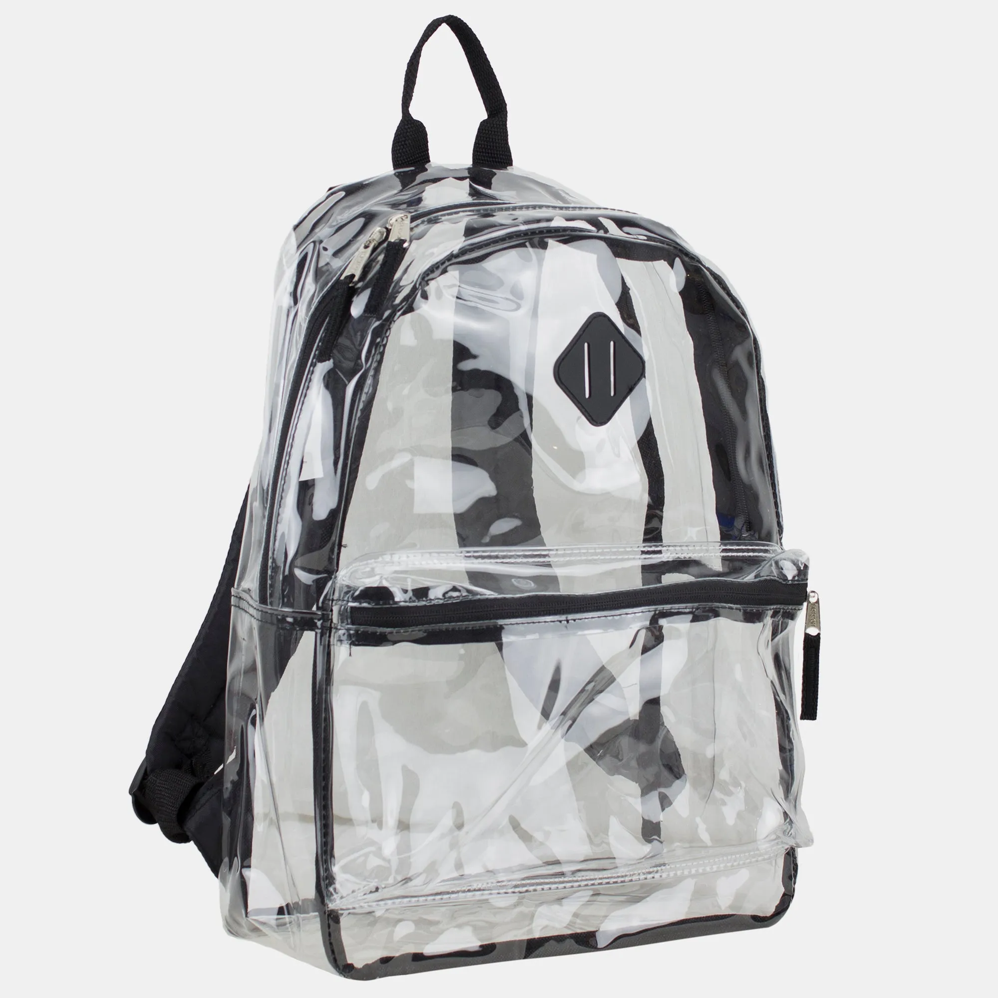 Clear PVC Backpack with Front Diamond Lash Tab and Colorful Adjustable Padded Straps