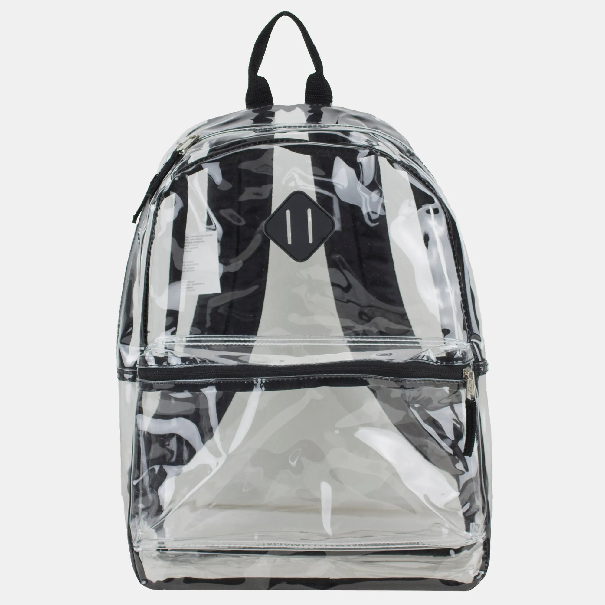 Clear PVC Backpack with Front Diamond Lash Tab and Colorful Adjustable Padded Straps