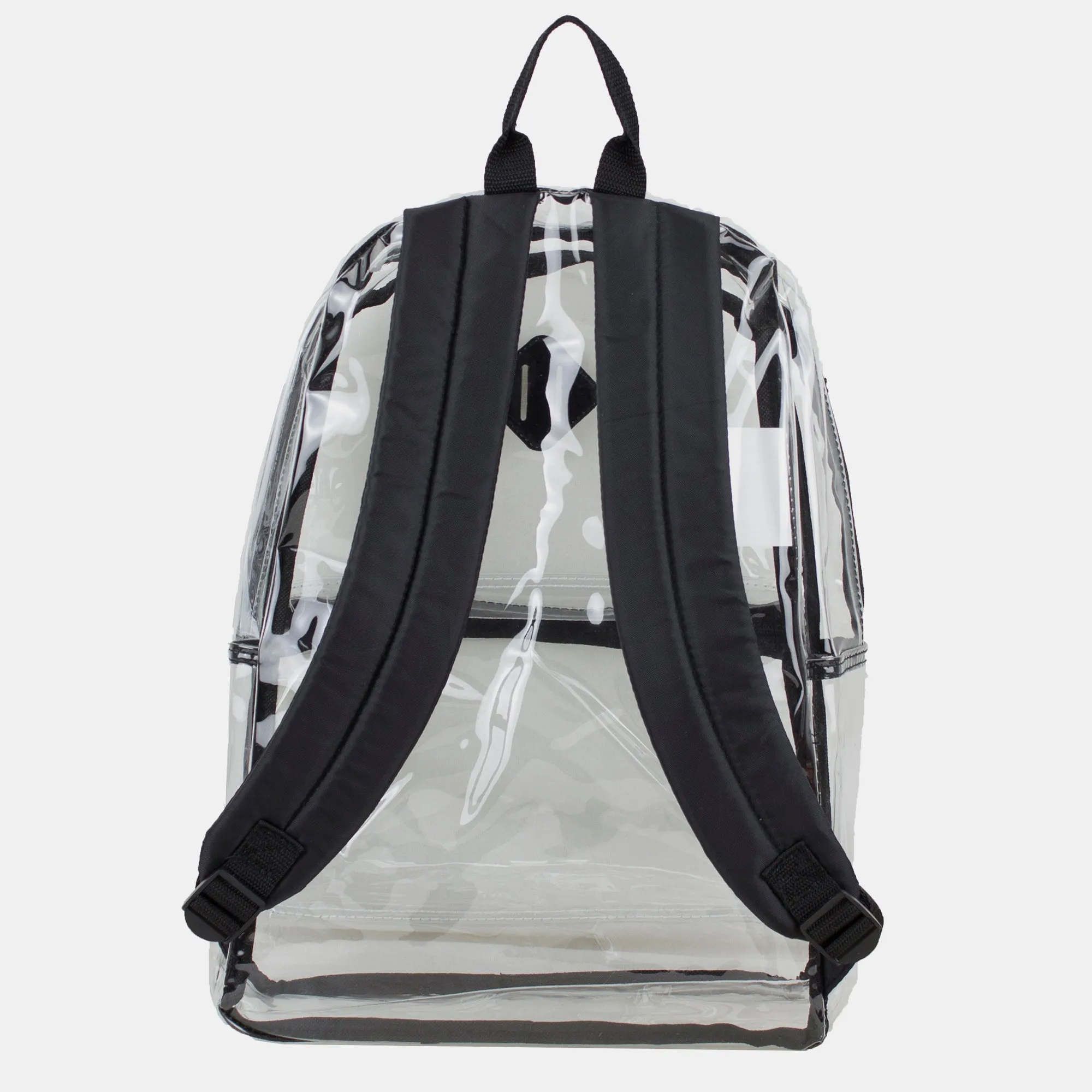 Clear PVC Backpack with Front Diamond Lash Tab and Colorful Adjustable Padded Straps
