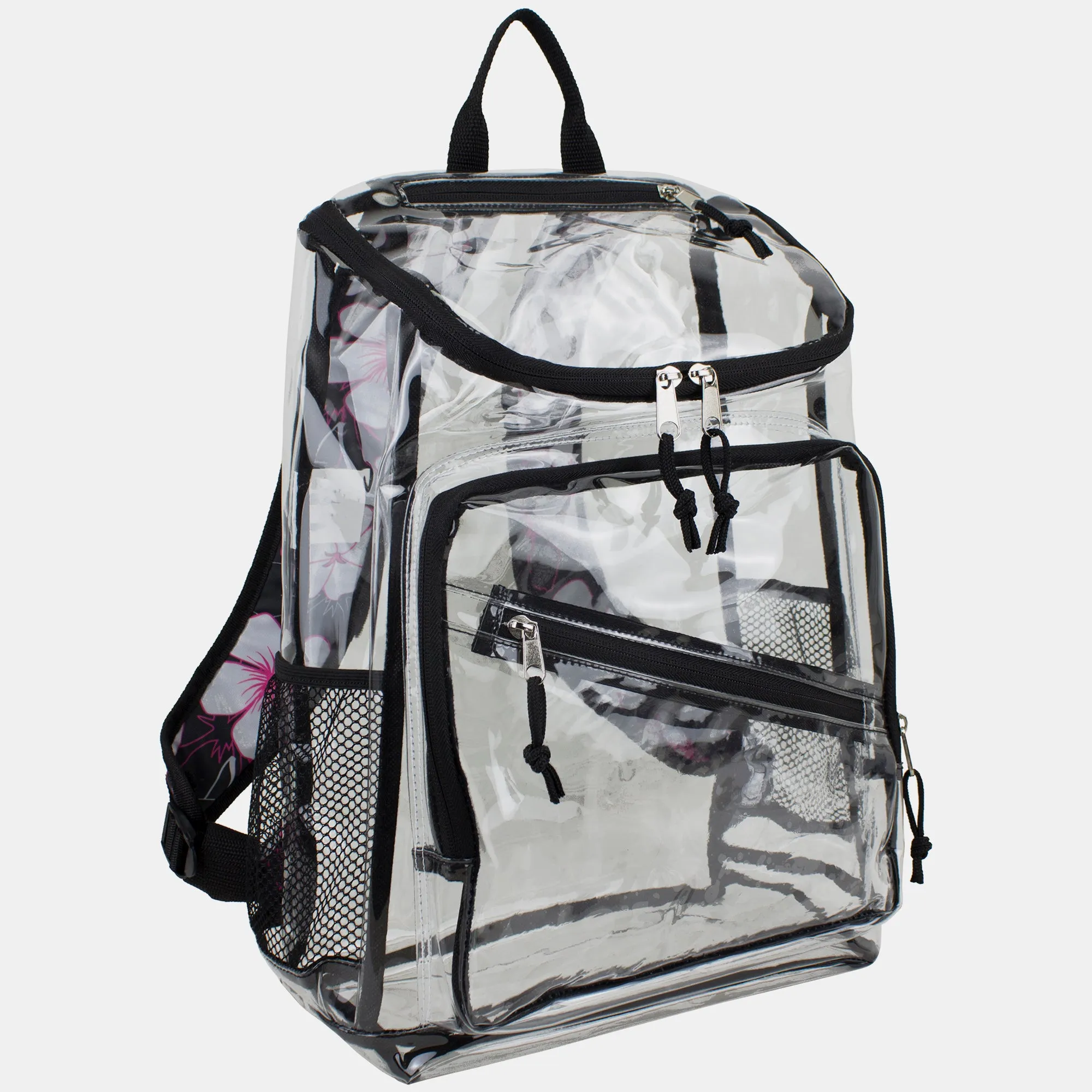 Clear Stadium Approved Top Loader Backpack with Adjustable Colorful Straps