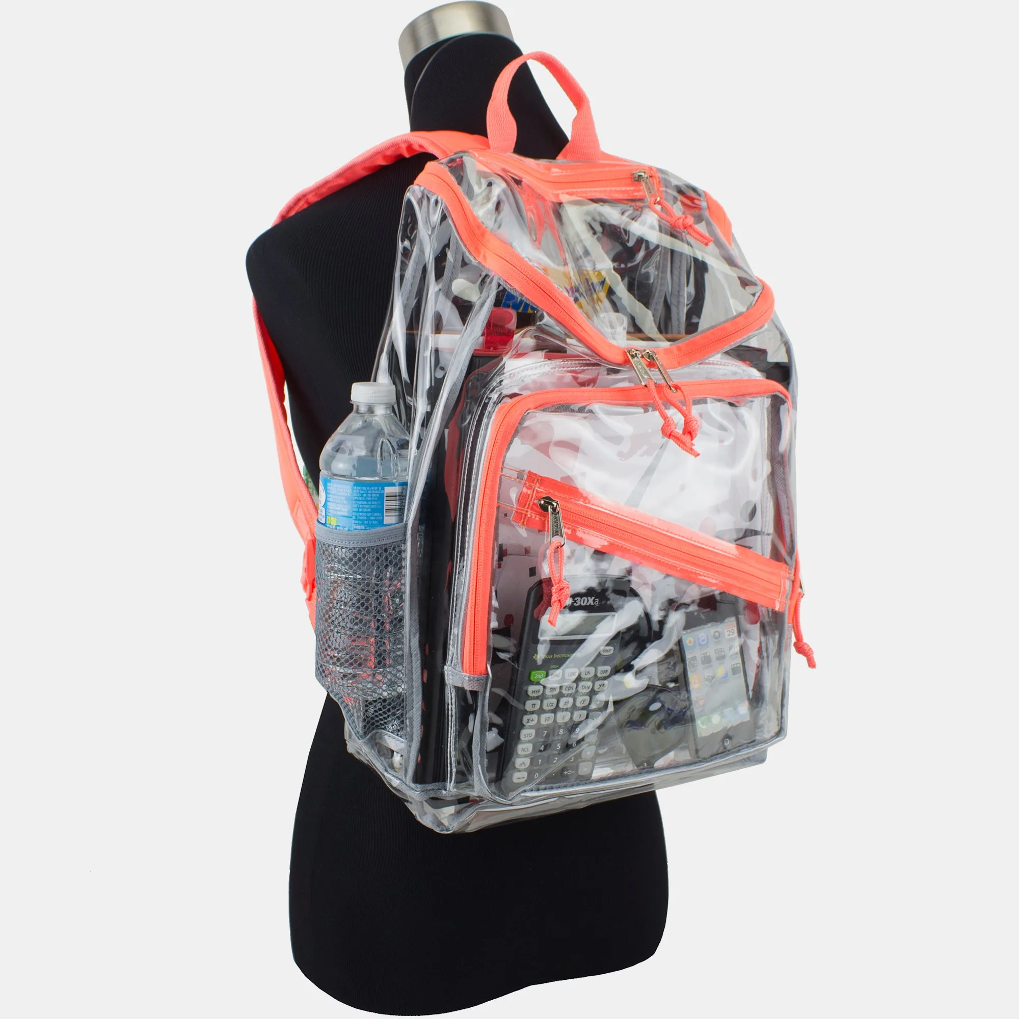 Clear Stadium Approved Top Loader Backpack with Adjustable Colorful Straps