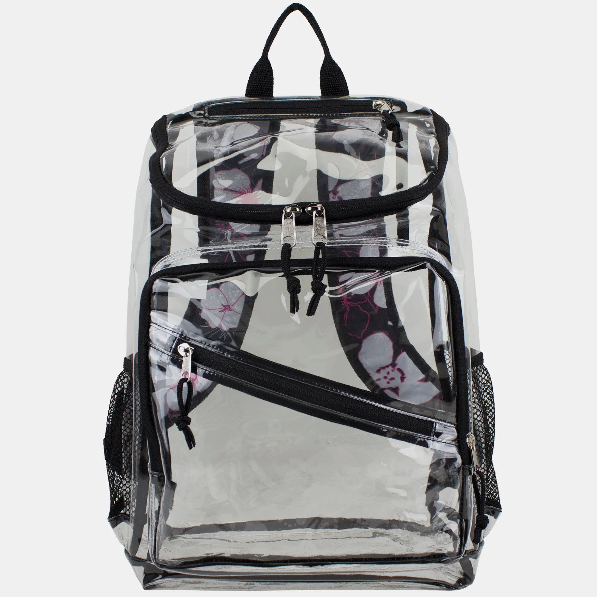 Clear Stadium Approved Top Loader Backpack with Adjustable Colorful Straps