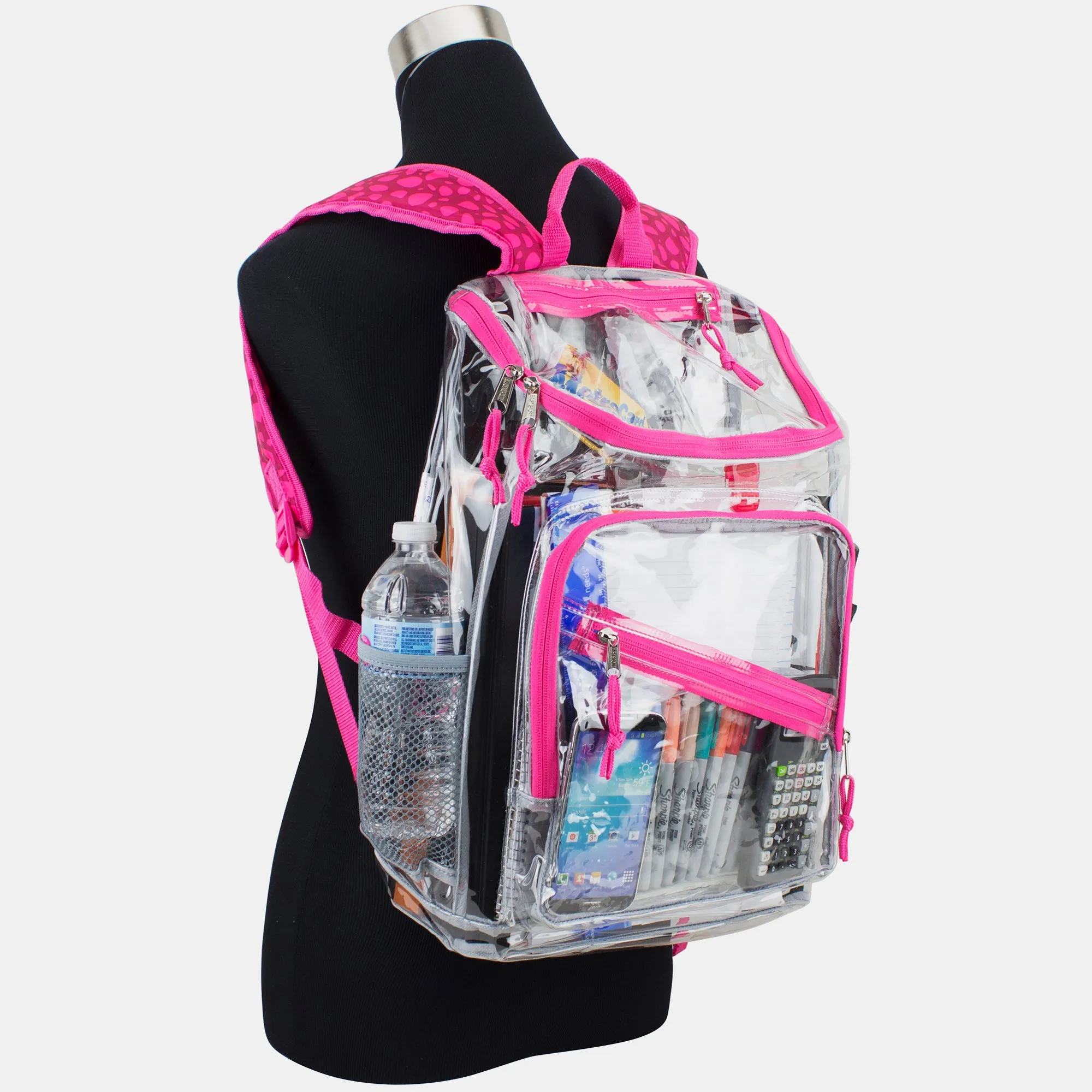 Clear Stadium Approved Top Loader Backpack with Adjustable Colorful Straps