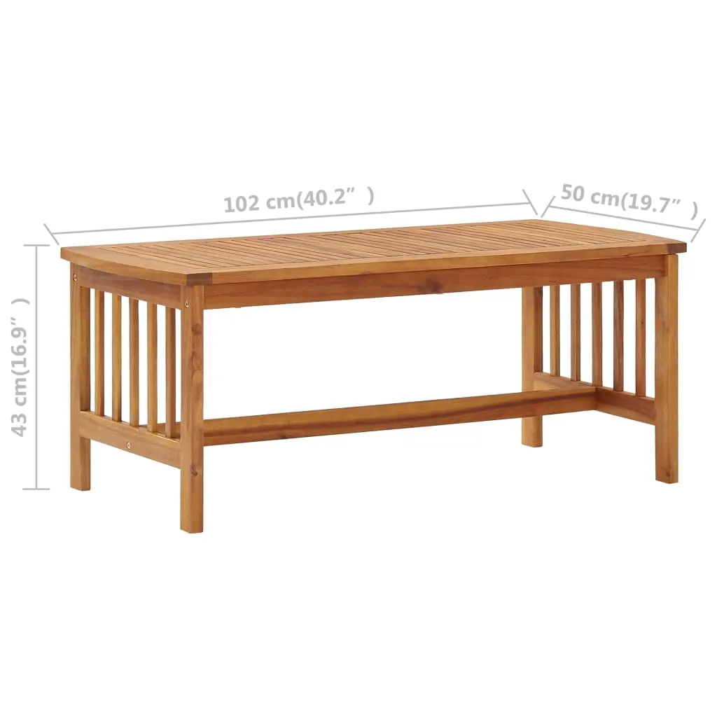 Coffee Table 40.2"x19.7"x16.9" Solid Acacia Wood