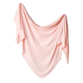 Copper Pearl Knit Swaddle Blanket / Blush