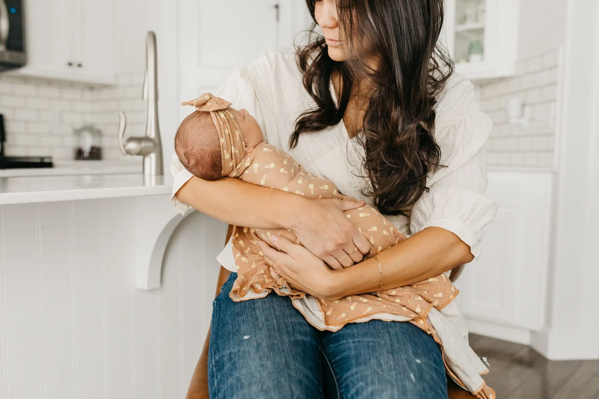 Copper Pearl Knit Swaddle Blanket / Treat