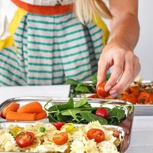 ecozoi Stainless Steel Dinner Plates, Reusable, 3 Compartments, 2 Pack