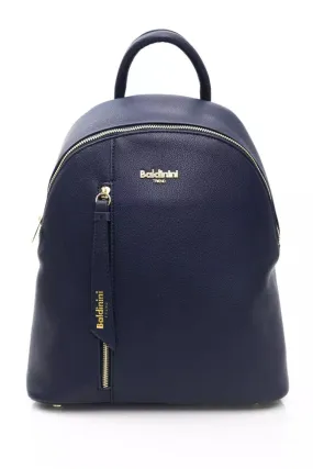Elegant Blue Backpack with Golden Accents