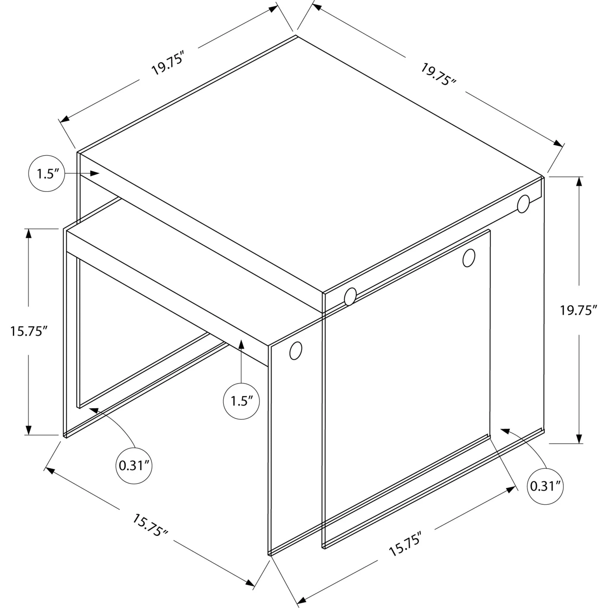 Elle Nesting Table - White