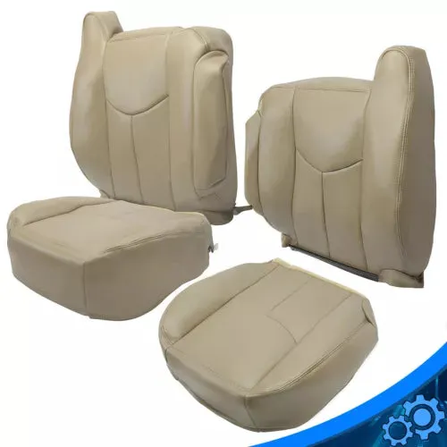 Fits 03-06 GMC Sierra Chevy Silverado Seat Cover Tan Driver Passenger Bottom-Top