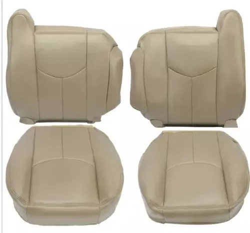 Fits 03-06 GMC Sierra Chevy Silverado Seat Cover Tan Driver Passenger Bottom-Top