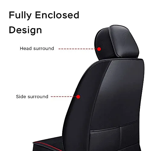 Front & Rear Seat Covers for Chevy Chevrolet Bolt EV EUV Car Seat Cover Luxury PU Leather Comfortable Wear Resistant Black×Brown