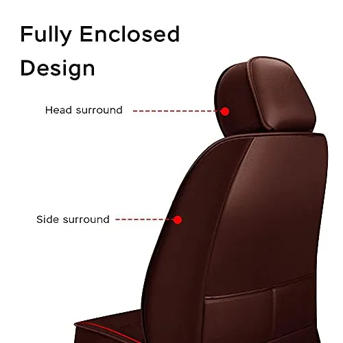 Front & Rear Seat Covers for Chevy Chevrolet Bolt EV EUV Car Seat Cover Luxury PU Leather Comfortable Wear Resistant Brown