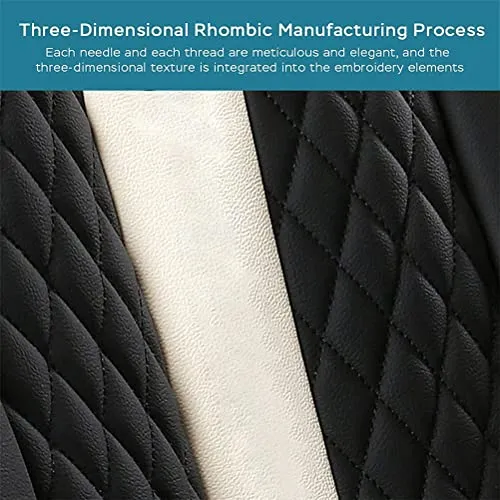 Front Seat Covers with Headrest Backrest Cushions for Chevy Chevrolet Bolt EV EUV Car Seat Cover Luxury PU Leather Comfortable Stylish Black×Blue
