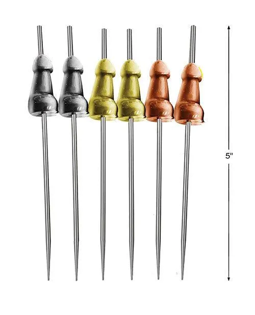 Glitterati Penis Hor D'oeuvre Picks - Set Of 6
