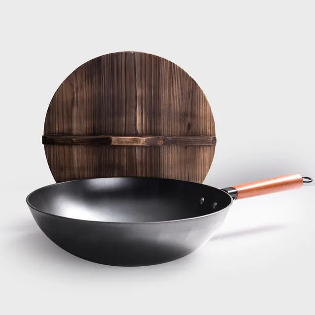 High Quality Traditional Cookware Iron Wok Non-stick Pan Non-coating Pan Kitchen Cookware