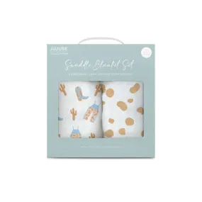 Howdy Partner Blue waddle Blanket Set