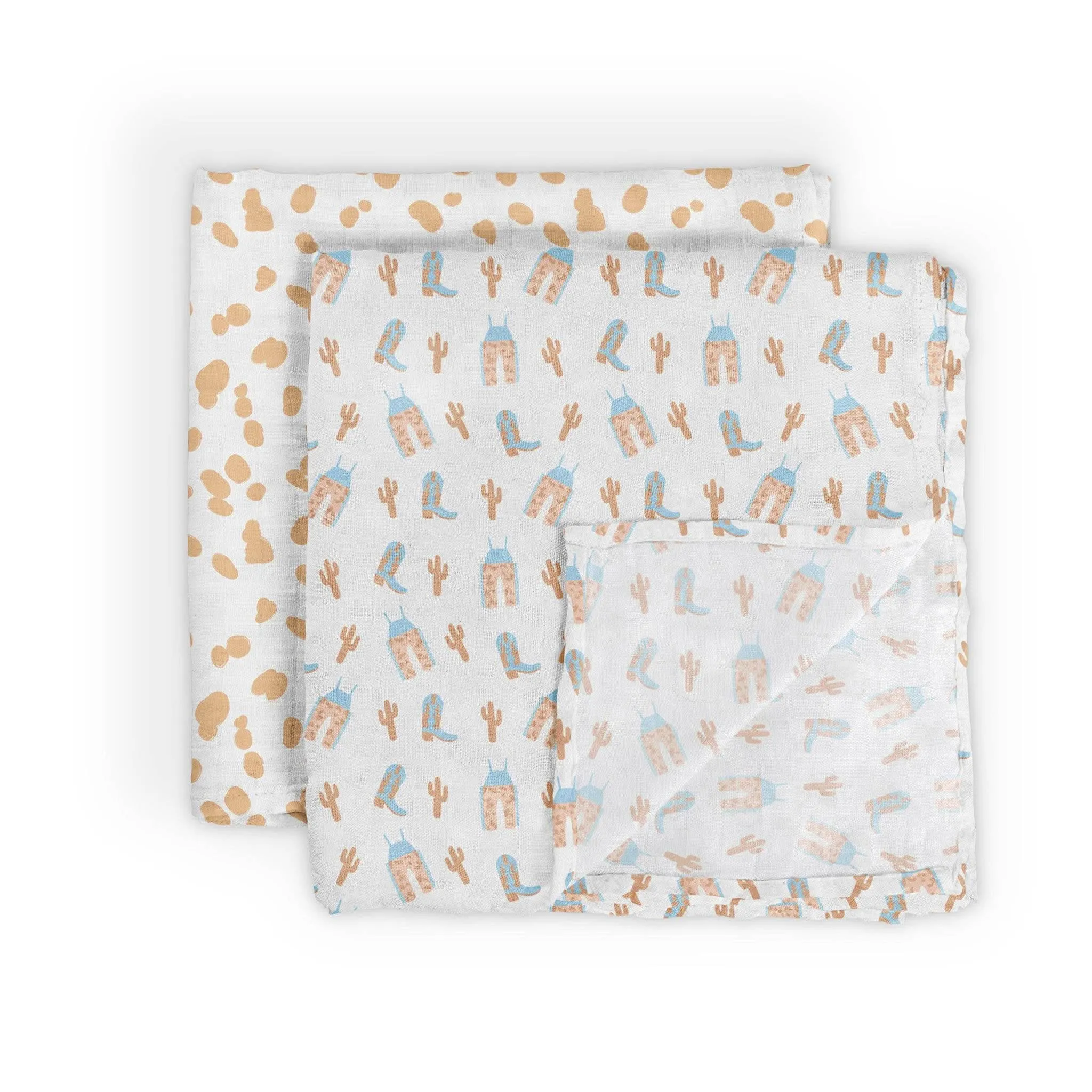 Howdy Partner Blue waddle Blanket Set