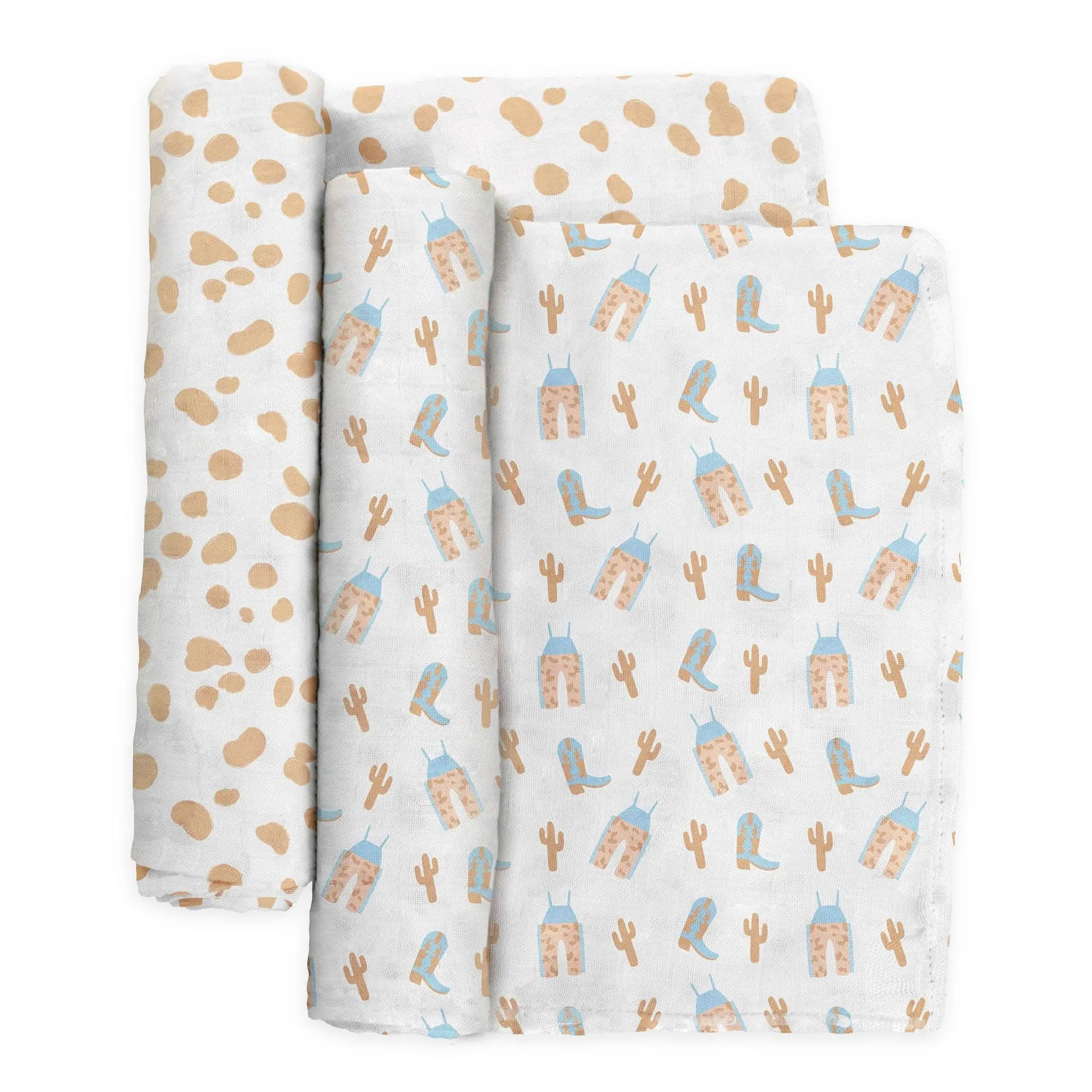 Howdy Partner Blue waddle Blanket Set